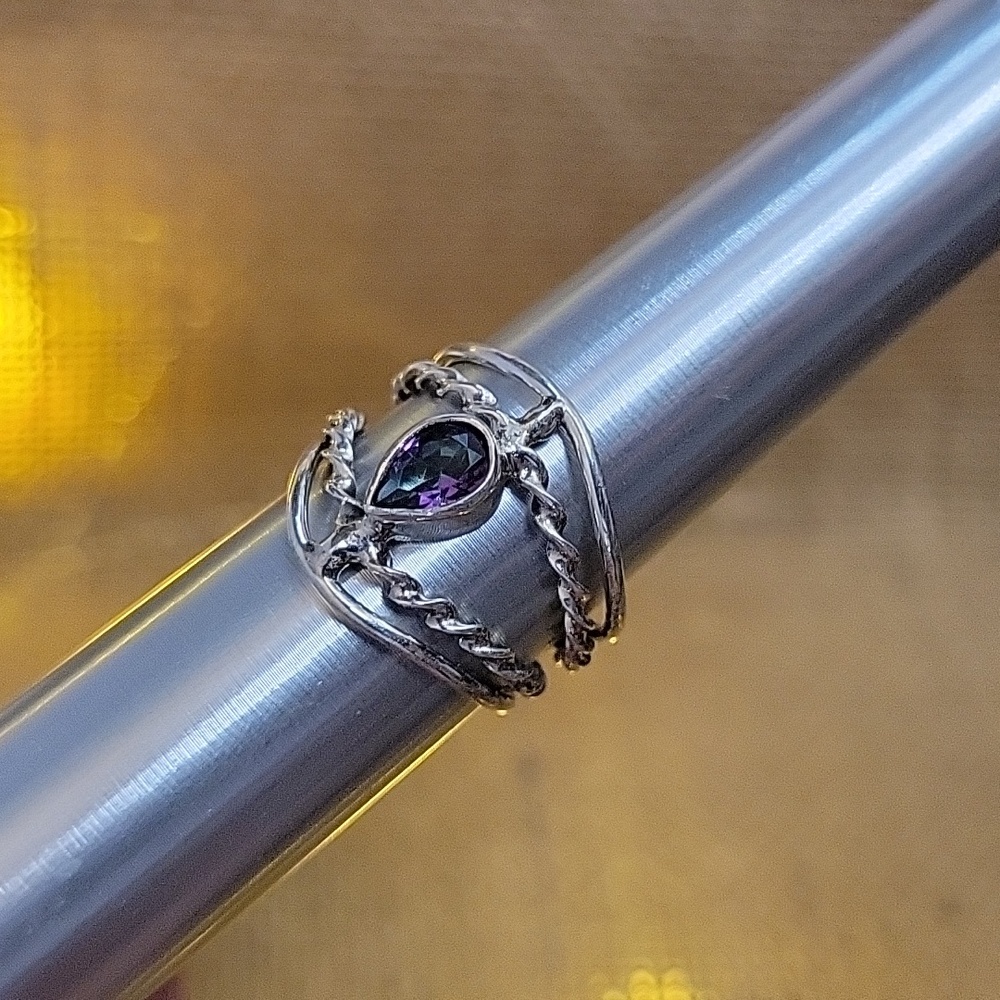 MYSTIC TOPAZ TWISTED STERLING RING - Picture 9 of 10